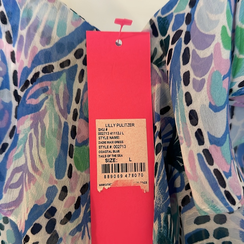Lilly Pulitzer Blue Multi Paisley Off-Shoulder Maxi Dress - Picture 5 of 6